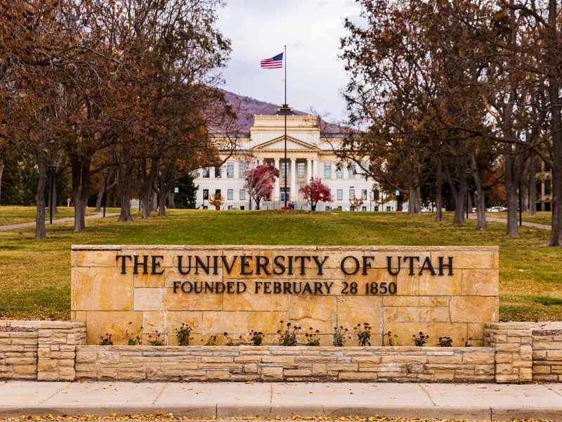 The University of Utah entrance sign