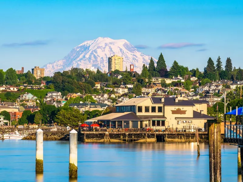 Tacoma with Mt. Rainier in the distance