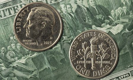 United States dollar coin, Roosevelt dime obverse and reverse
